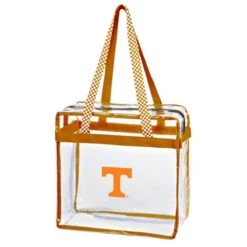 Clear Stadium Tote W/ Checkerboard Handles