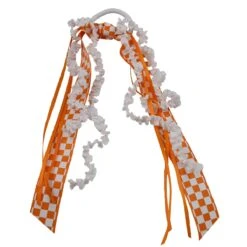 Check Streamer W/ Krinkle Ponytail Holder